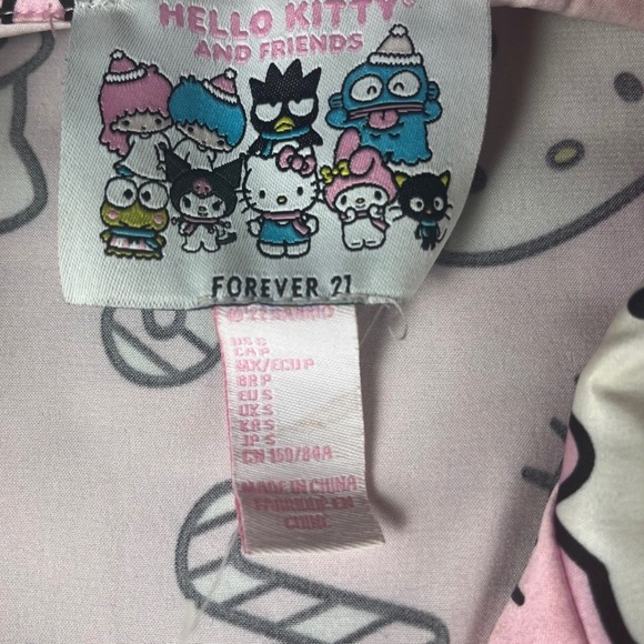Hello Kitty Pajama Set Forever 21 Pink Kawaii Sleepwear Women's Outfit - Picture 6 of 10